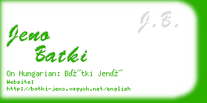 jeno batki business card